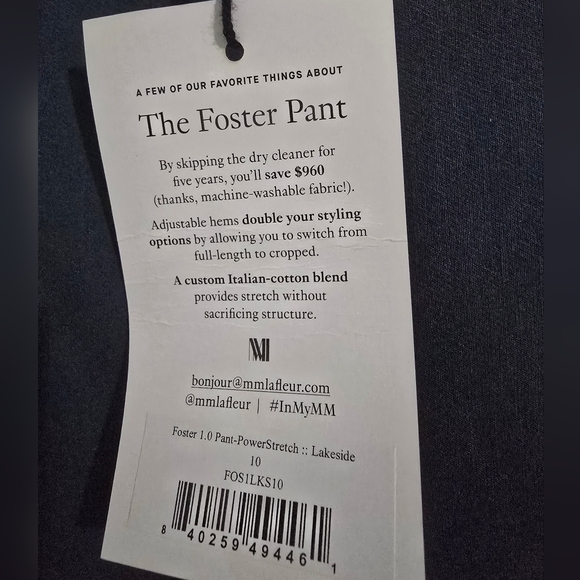 NEW M.M. Lafluer The Foster Pant Lakeside Blue Size 10 - Picture 10 of 10